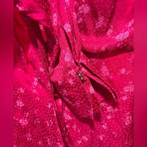 Acler Womens Dress Pink Size 2 Evanston Satin Wrap Collar Drape Shirtdress Mini - Picture 9 of 9